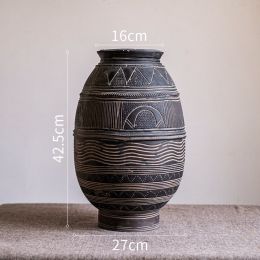 African Art Ancient Pot Flower Cement Decorative Flower Pot Ethnic Style