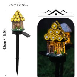 Cute Solar Garden Lights Easter Rabbit Solar LED Lights Waterproof Resin Landscape Lamp Outdoor Solar Lights Party Pathway Yard (Emitting Color: LLA0012112-D)