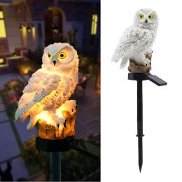 Solar Owl Garden Light Owl Solar Lamp Parrot Lawn Light Solar Lights Outdoor Solar Light Animal Pixie Lawn Lamp Waterproof Decor (Emitting Color: White)