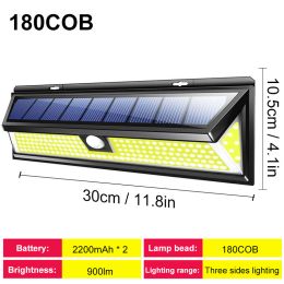 Solar Led Light Outdoor Solar Wall Light Outdoor Sensor Light Solar Led Lamp Outdoor Solar Panel Light With Motion Sensor Garden (Emitting Color: 180 LED no remote)