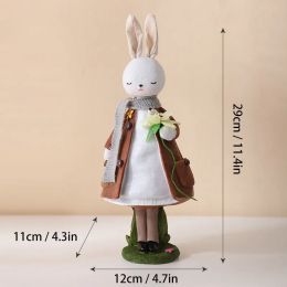 Cute Resin Rabbit Table Ornament Standing Rabbits Bunny Decorations Easter Party Home Garden Wedding Ornament Happy Easter Decor (Color: 29 CM-D)