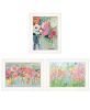 "Garden Flowers III" 3-Piece Vignette By Kait Roberts; Ready to Hang Framed Print; White Frame