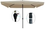 10 x 6.5ft Rectangular Patio Umbrella Outdoor Market Umbrellas with Crank and Push Button Tilt for Garden Swimming Pool Market RT