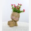 Resin Flower Pot Vase Artistic Sculpture Head Planter Flower Pot