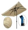 10 x 6.5ft Rectangular Patio Umbrella Outdoor Market Umbrellas with Crank and Push Button Tilt for Garden Swimming Pool Market RT