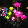 LED Solar Rose Orchid Flower Light Outdoor Garden Waterproof Simulation Lawn Lamp Wedding Party Christmas Decor Landscape Light