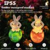 Cute Solar Garden Lights Easter Rabbit Solar LED Lights Waterproof Resin Landscape Lamp Outdoor Solar Lights Party Pathway Yard