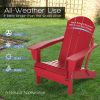 Folding Adirondack Chair;  Fire Pit Chair; Patio Outdoor Chairs All-Weather Proof HDPE Resin for BBQ Beach Deck Garden Lawn Backyard-Navy Blue