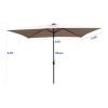 10 x 6.5t Rectangular Patio Solar LED Lighted Outdoor Umbrellas with Crank and Push Button Tilt for Garden Backyard Pool Swimming Pool